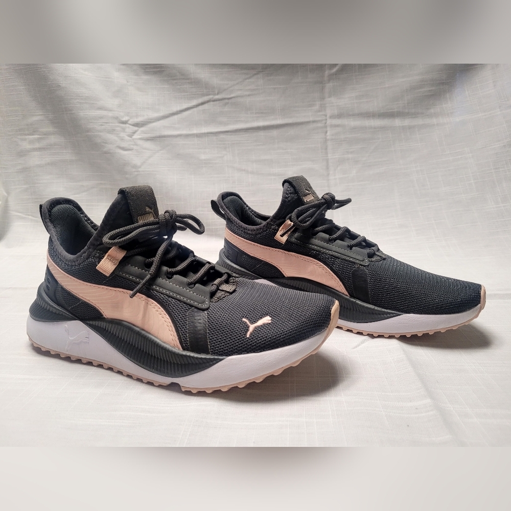 Puma Pink Gray White Pacer Future Street Plus Lace Up Low Top Sneaker Womens 7